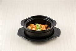 Braised seafood and bean curd in clay pot Costa style