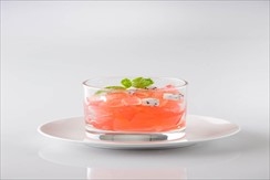 Chilled Aloe Vera with Apple jelly and diced fruit