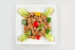 Stir-fried beef fillet with fresh mushroom