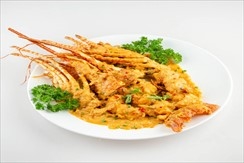 Fried lobster with salted egg-yolk