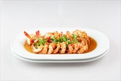 Steamed tiger prawns with garlic (8pcs)